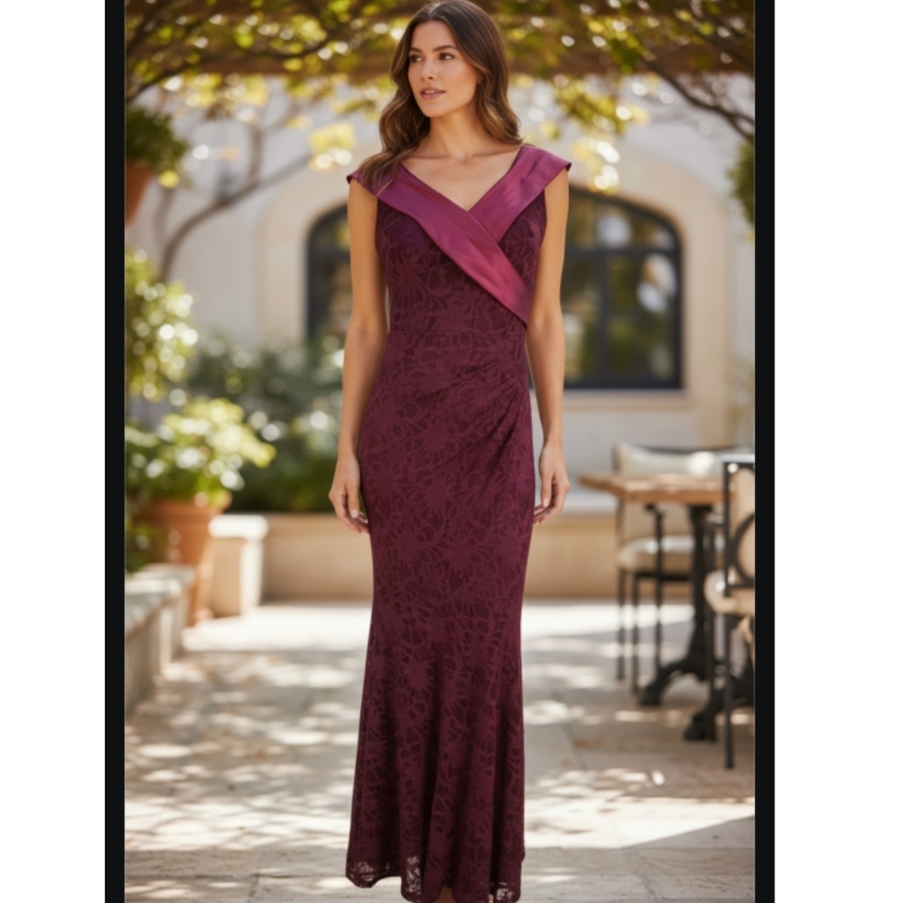 NWT One by Eight Size 2 Mermaid Dress Red Lace Evening Formal